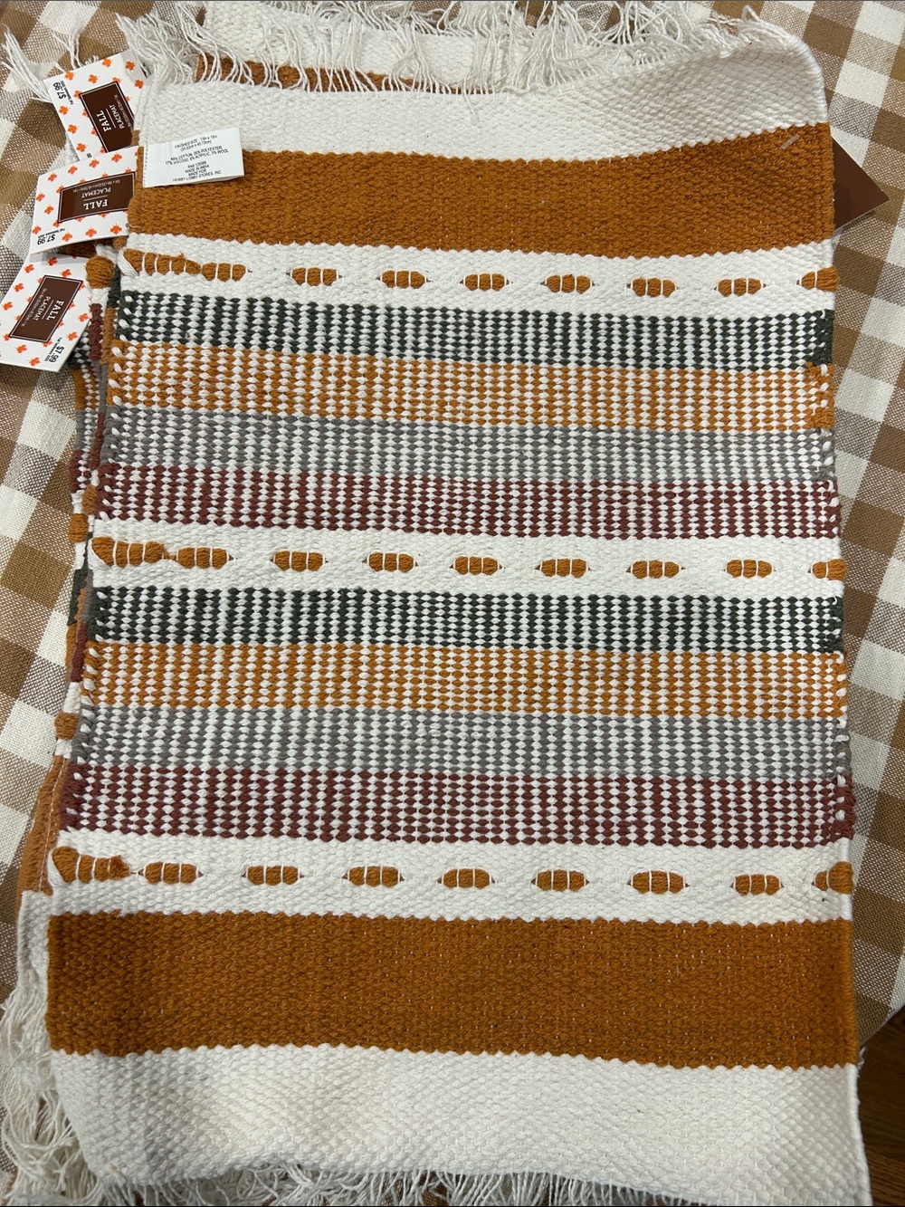 Plaid & Solid Green Linens Set - Fall - Picture 5 of 6